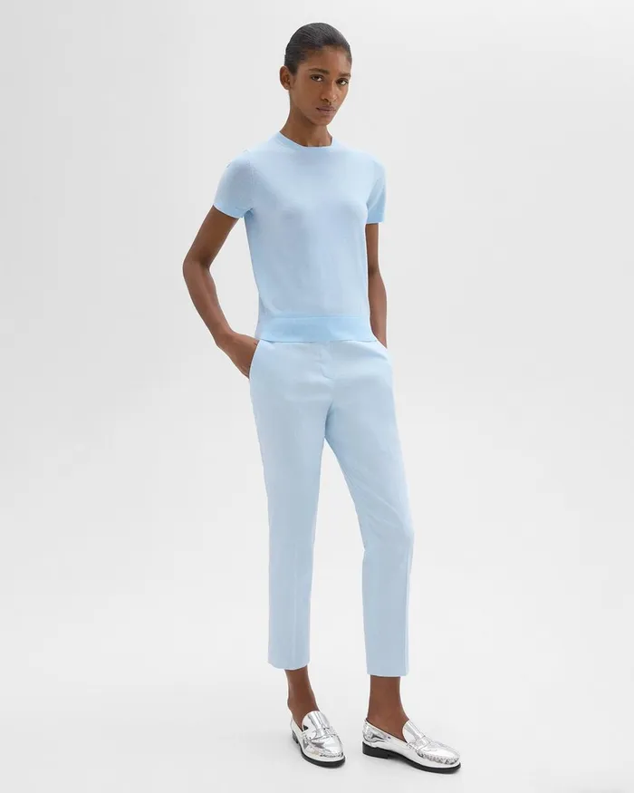 Women Theory Pants Treeca PullOn Pant In Good Linen Skylight