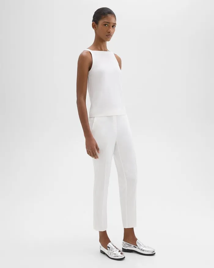 Women Theory Pants Treeca PullOn Pant In Good Linen White
