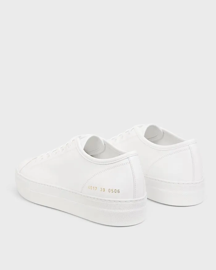 Women Theory Shoes Common Projects Tournament LowTop Super Platform Sneakers White