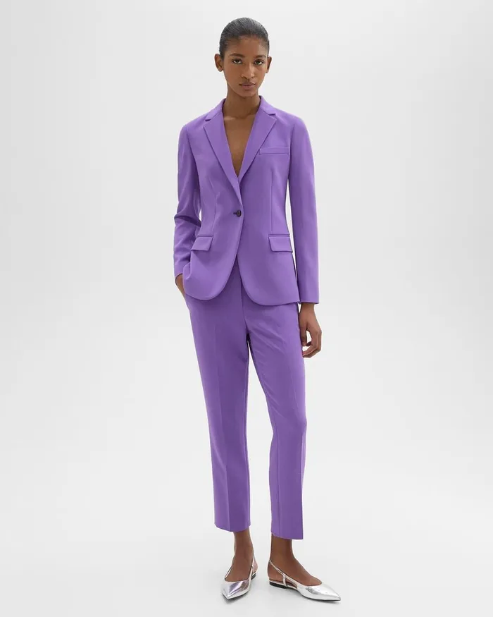 Women Theory Suits Staple Blazer In Admiral Crepe Bright Peony