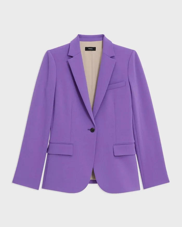 Women Theory Suits Staple Blazer In Admiral Crepe Bright Peony