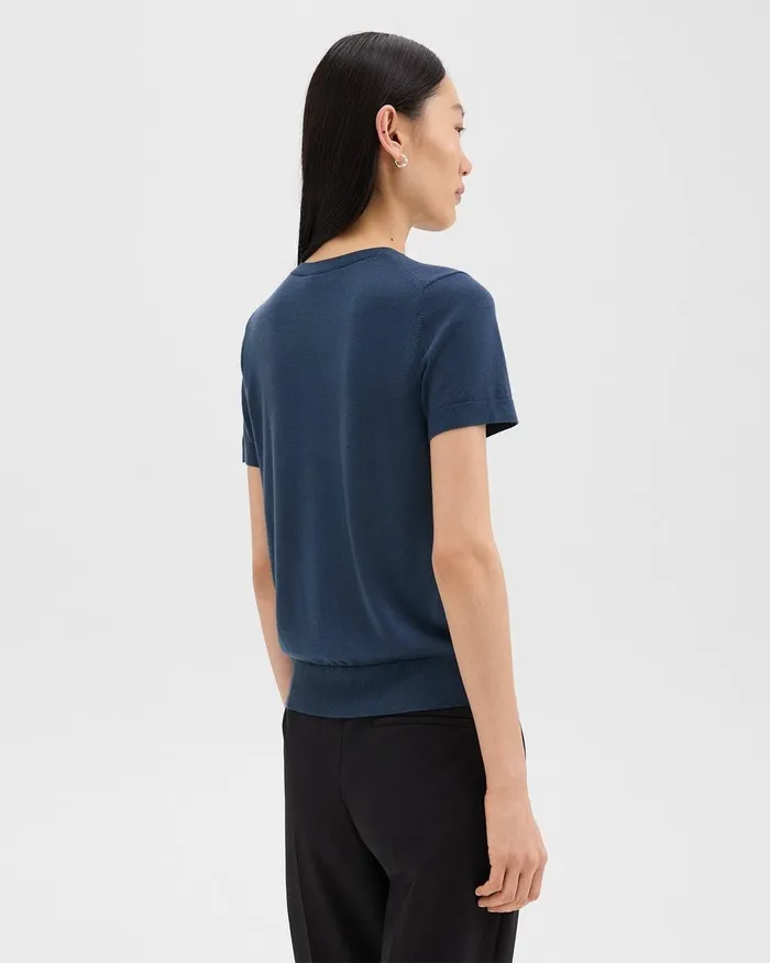 Women Theory Sweaters Cardigans Sweater Tee In Regal Wool Ash Blue