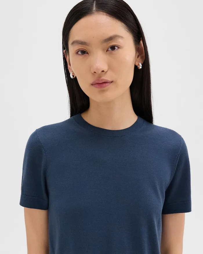 Women Theory Sweaters Cardigans Sweater Tee In Regal Wool Ash Blue