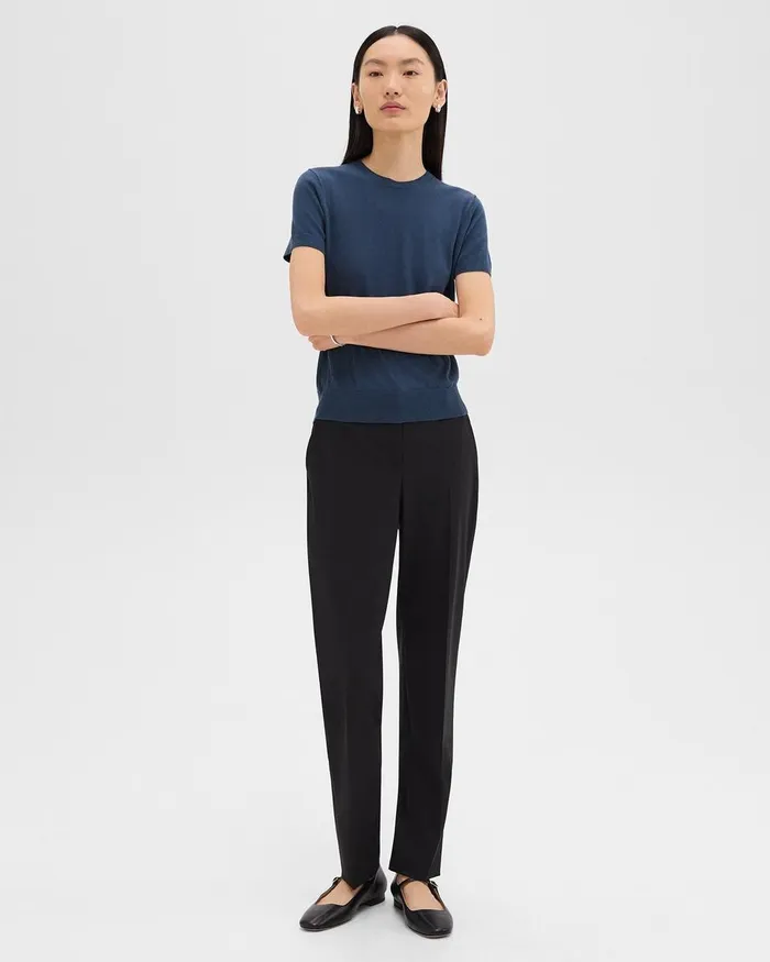 Women Theory Sweaters Cardigans Sweater Tee In Regal Wool Ash Blue