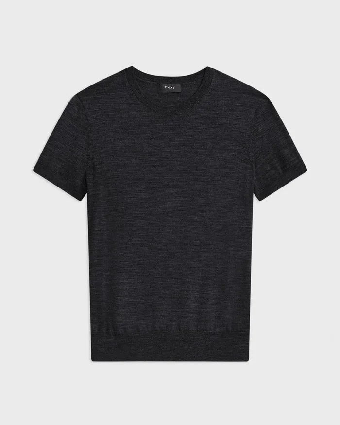 Women Theory Sweaters Cardigans Sweater Tee In Regal Wool New Pestle Melange