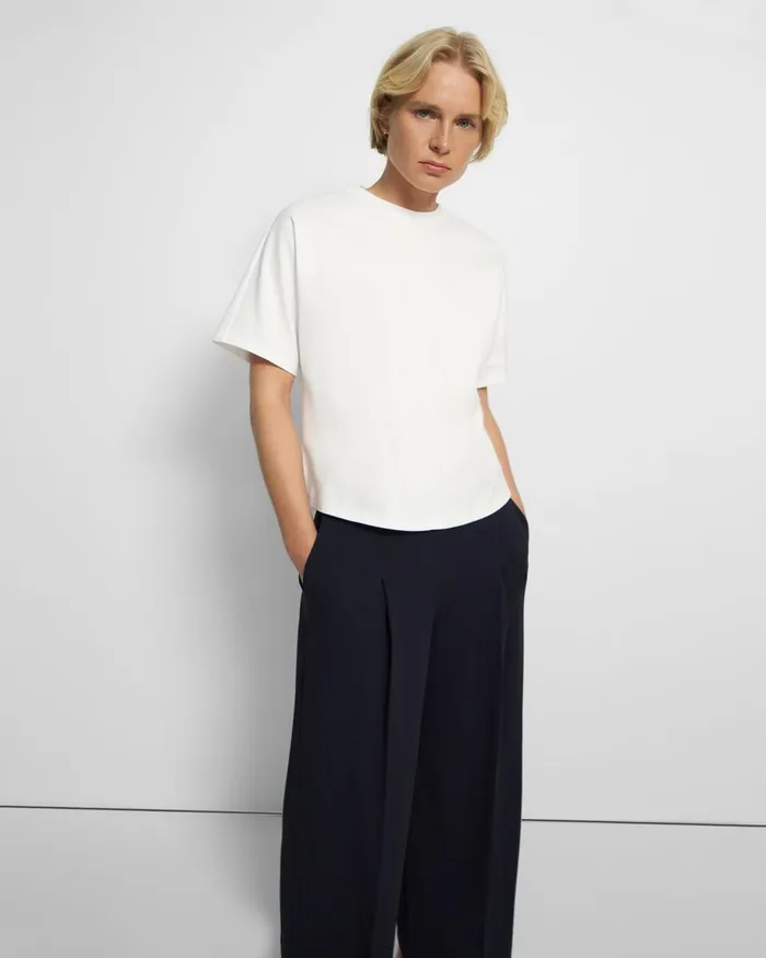 Women Theory TShirts Tank Tops Dolman Sleeve Tee In Cotton Jersey White