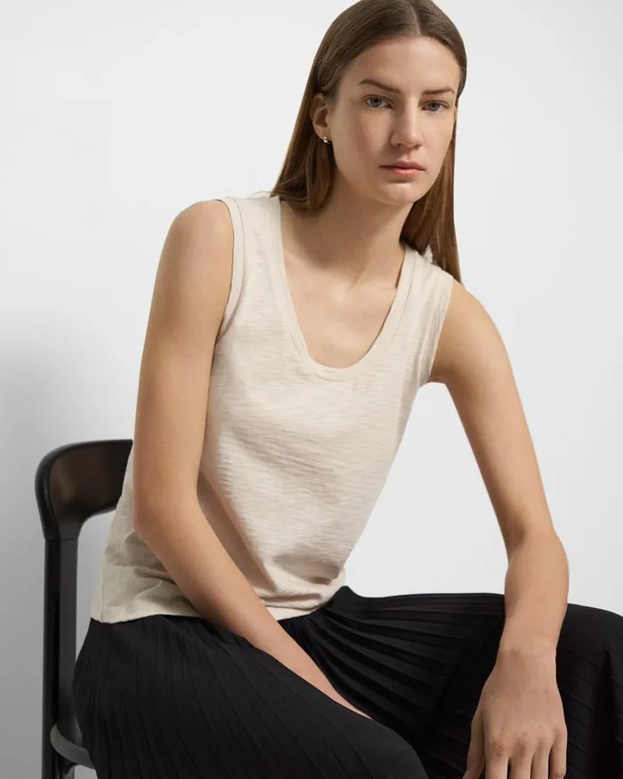 Women Theory TShirts Tank Tops Easy Tank Top In Organic Slub Cotton Canvas
