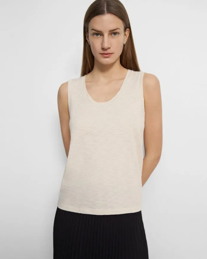 Women Theory TShirts Tank Tops Easy Tank Top In Organic Slub Cotton Canvas