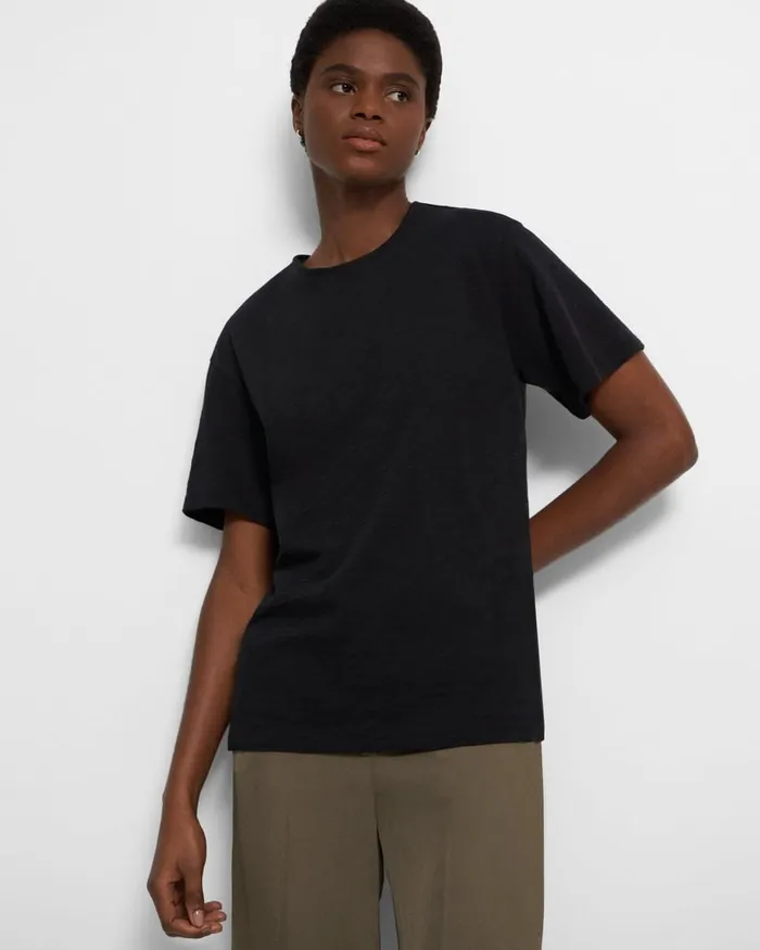 Women Theory TShirts Tank Tops Perfect Tee In Organic Slub Cotton Black