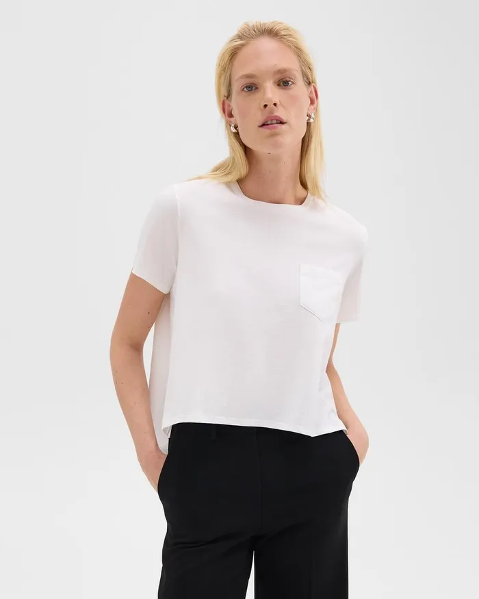 Women Theory TShirts Tank Tops Relaxed Tee In Organic Cotton White