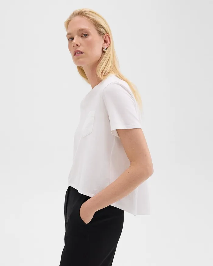 Women Theory TShirts Tank Tops Relaxed Tee In Organic Cotton White