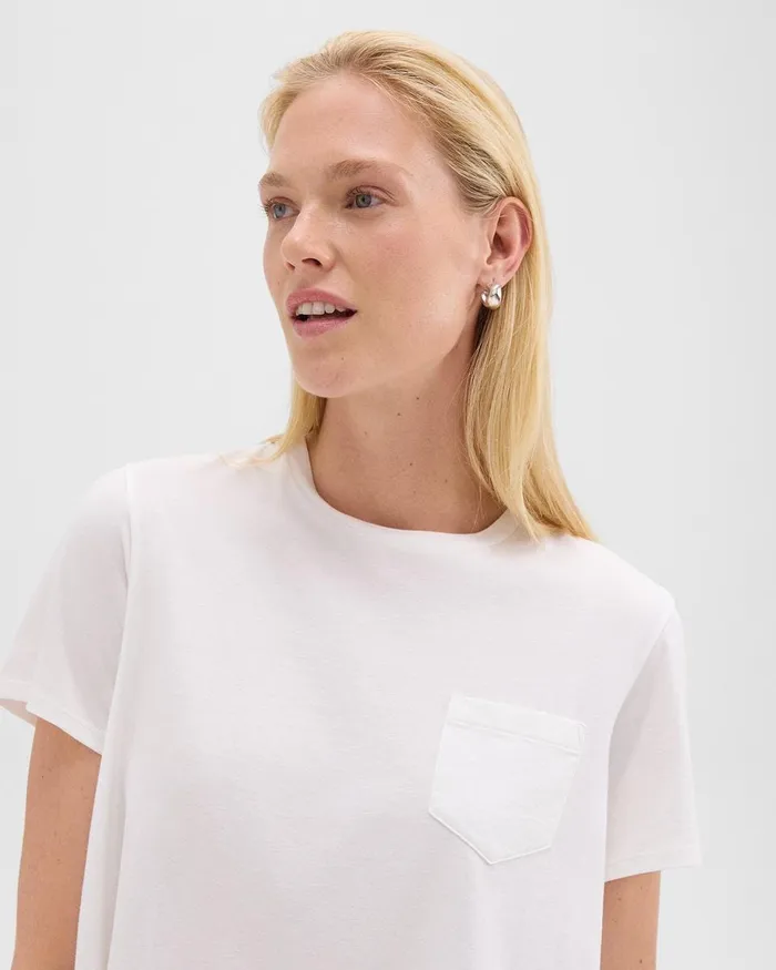 Women Theory TShirts Tank Tops Relaxed Tee In Organic Cotton White