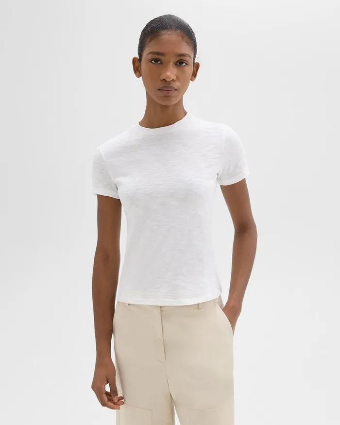 Women Theory TShirts Tank Tops Tiny Tee In Organic Slub Cotton White