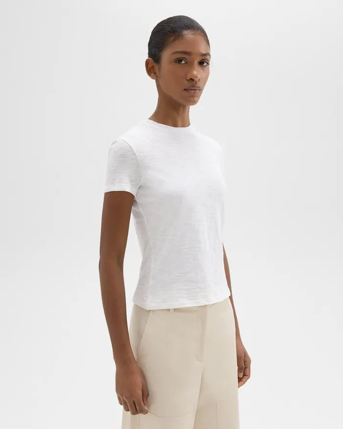 Women Theory TShirts Tank Tops Tiny Tee In Organic Slub Cotton White