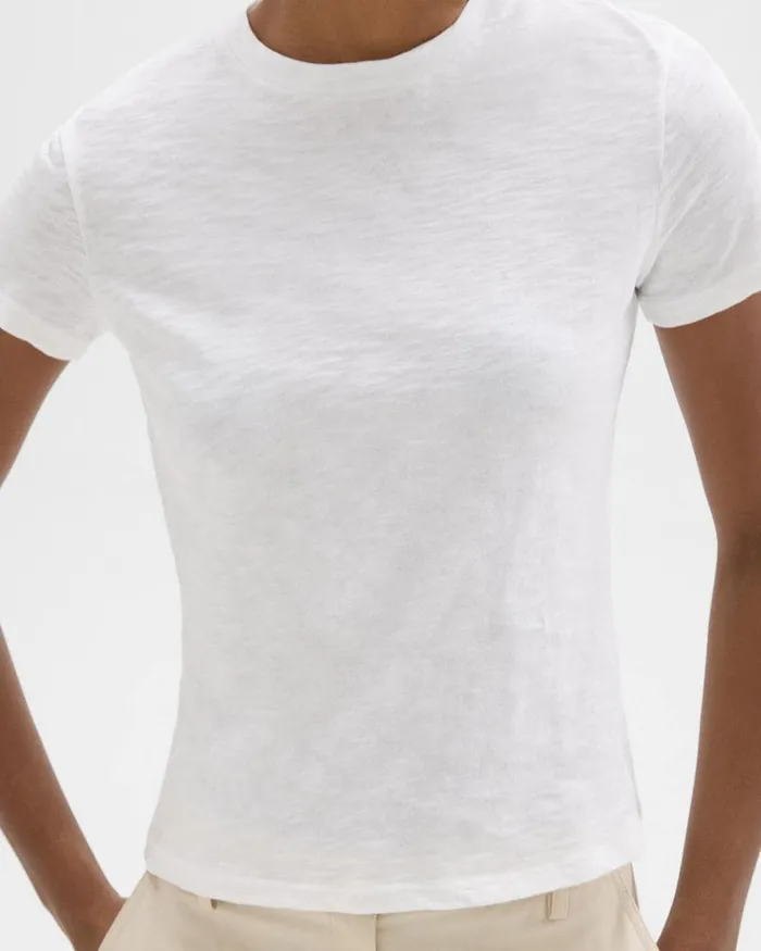 Women Theory TShirts Tank Tops Tiny Tee In Organic Slub Cotton White