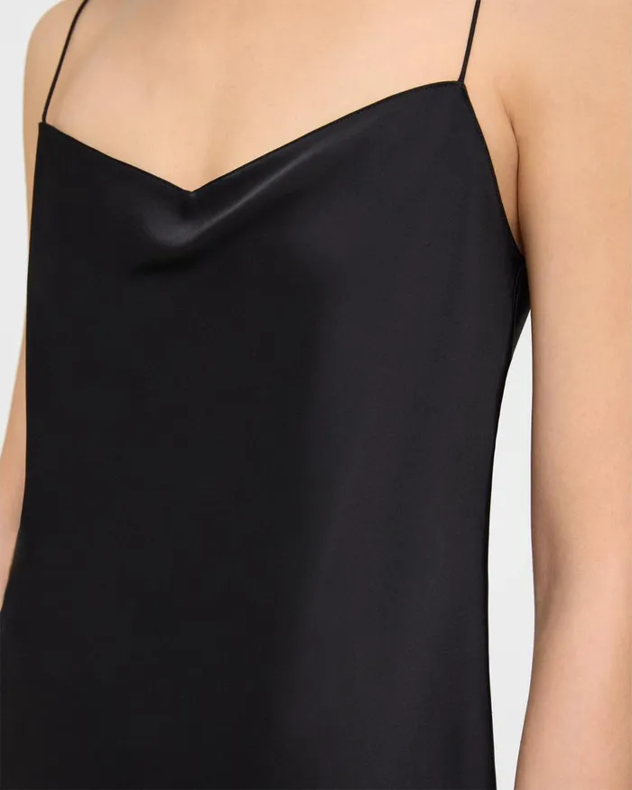 Women Theory Tops Draped Camisole In Satin Black