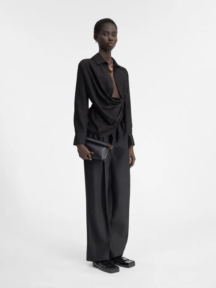 Women Tops and Shirts JACQUEMUS The Bahia Shirt Black Women Tops and Shirts JACQUEMUS The Bahia Shirt Black