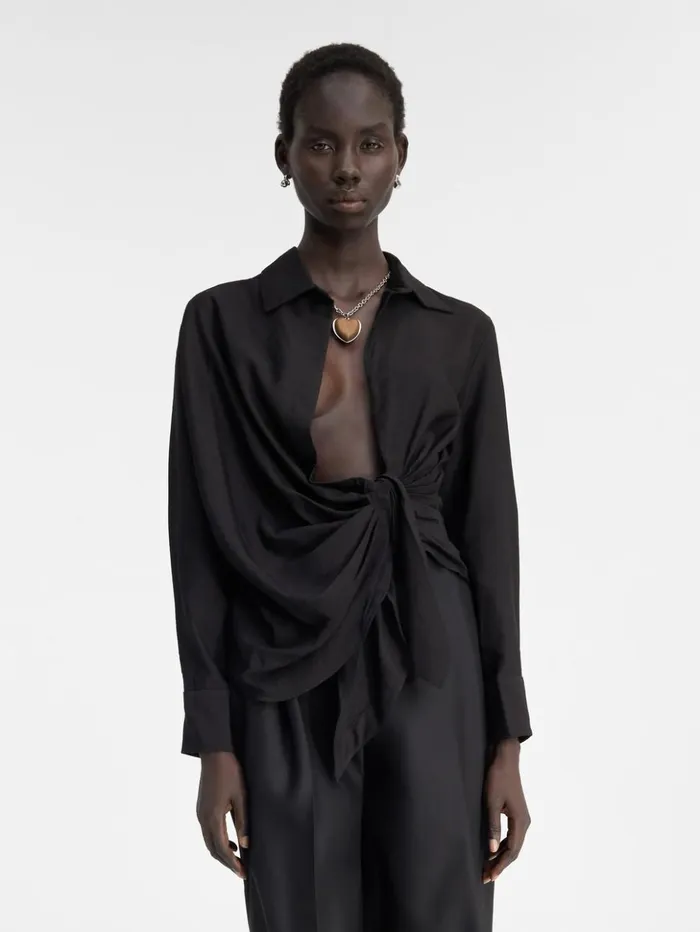 Women Tops and Shirts JACQUEMUS The Bahia Shirt Black Women Tops and Shirts JACQUEMUS The Bahia Shirt Black