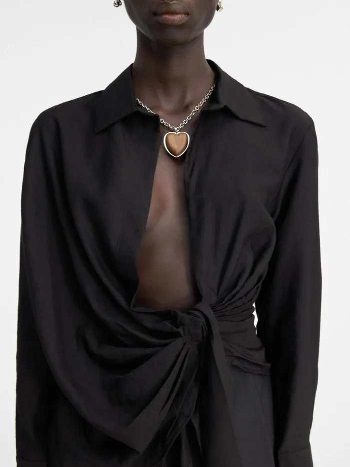 Women Tops and Shirts JACQUEMUS The Bahia Shirt Black Women Tops and Shirts JACQUEMUS The Bahia Shirt Black