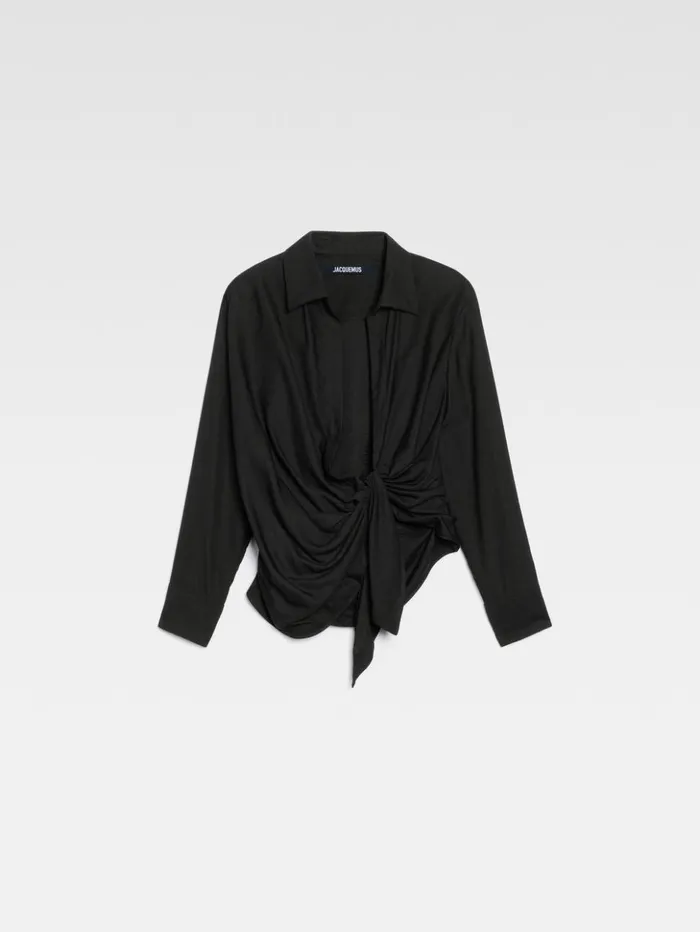 Women Tops and Shirts JACQUEMUS The Bahia Shirt Black Women Tops and Shirts JACQUEMUS The Bahia Shirt Black