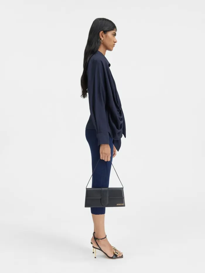 Women Tops and Shirts JACQUEMUS The Bahia Shirt Dark Navy Women Tops and Shirts JACQUEMUS The Bahia Shirt Dark Navy