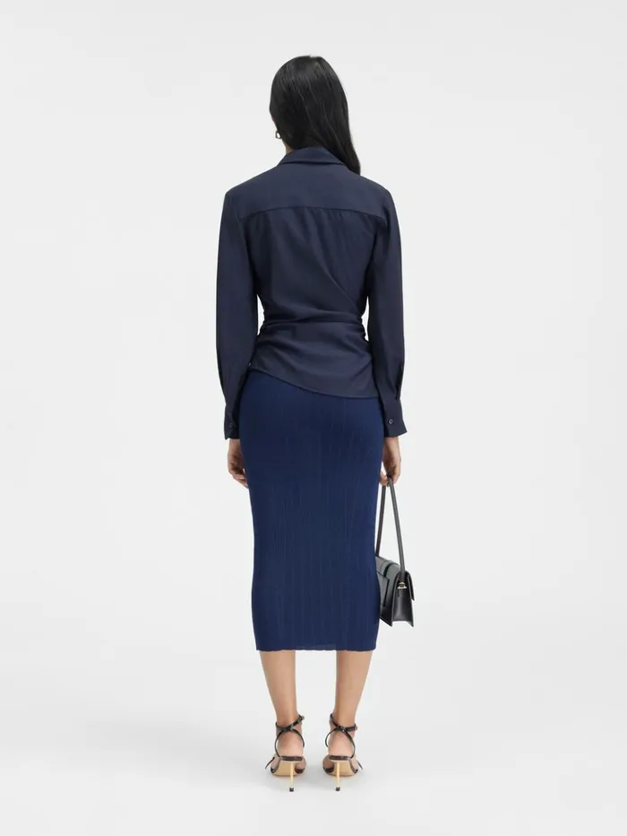 Women Tops and Shirts JACQUEMUS The Bahia Shirt Dark Navy Women Tops and Shirts JACQUEMUS The Bahia Shirt Dark Navy