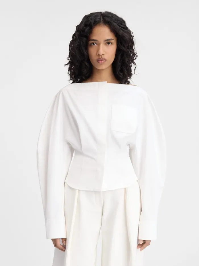 Women Tops and Shirts JACQUEMUS The Barco Shirt White Women Tops and Shirts JACQUEMUS The Barco Shirt White