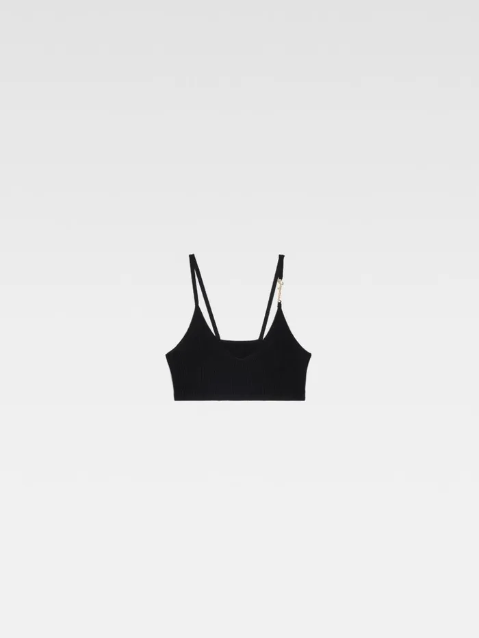 Women Tops and Shirts JACQUEMUS The Pral Bra Black Women Tops and Shirts JACQUEMUS The Pral Bra Black