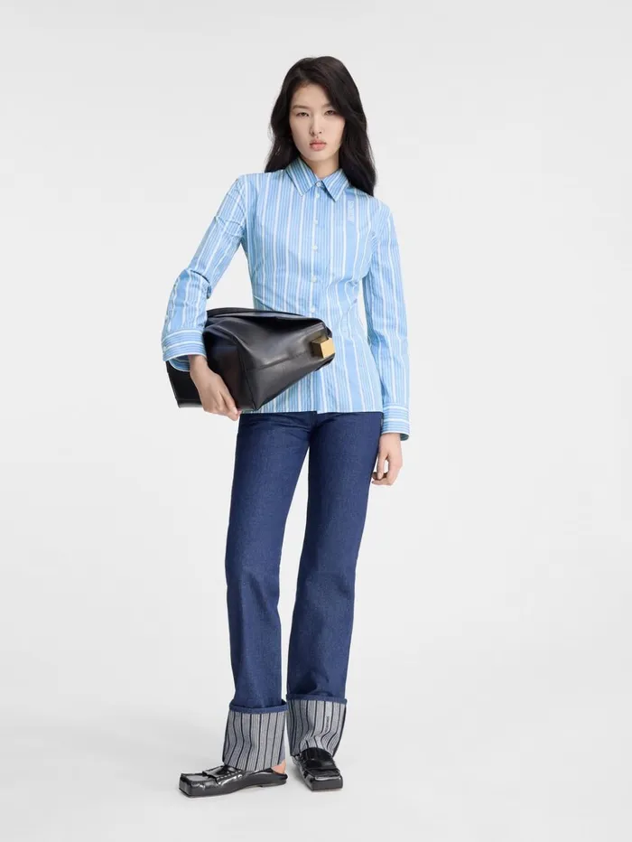 Women Tops and Shirts JACQUEMUS The Suit Shirt Jacquard Bluewhite