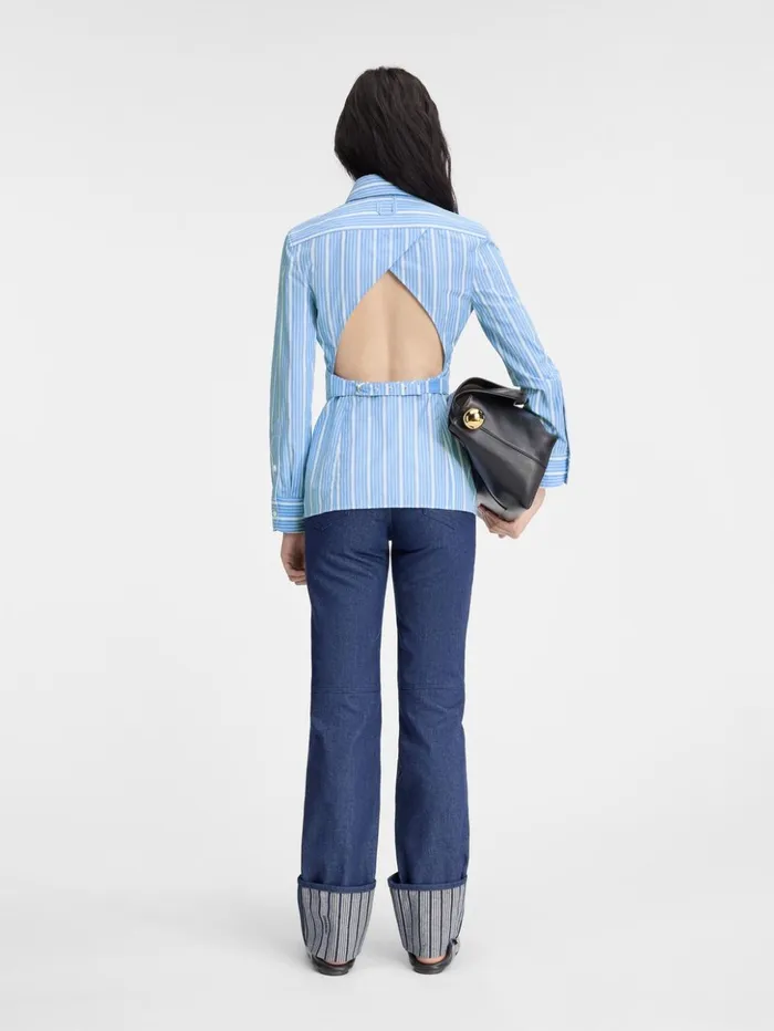 Women Tops and Shirts JACQUEMUS The Suit Shirt Jacquard Bluewhite Women Tops and Shirts JACQUEMUS The Suit Shirt Jacquard Bluewhite