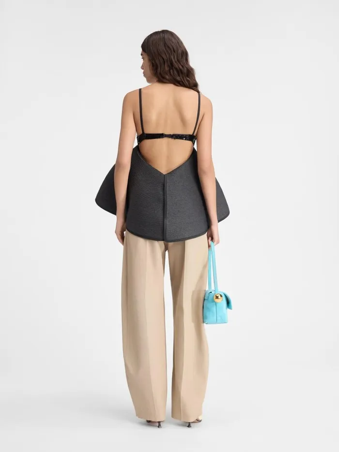 Women Tops and Shirts JACQUEMUS The Vela Top Black Women Tops and Shirts JACQUEMUS The Vela Top Black