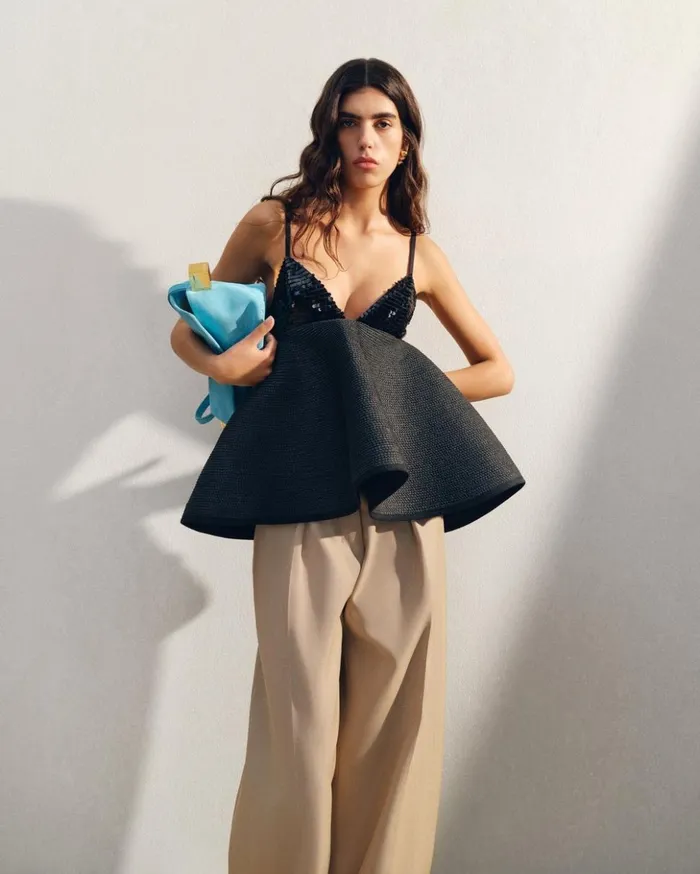 Women Tops and Shirts JACQUEMUS The Vela Top Black Women Tops and Shirts JACQUEMUS The Vela Top Black