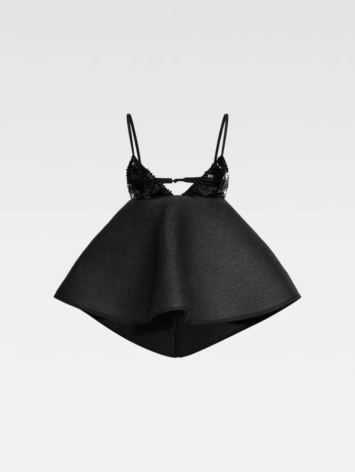 Women Tops and Shirts JACQUEMUS The Vela Top Black Women Tops and Shirts JACQUEMUS The Vela Top Black
