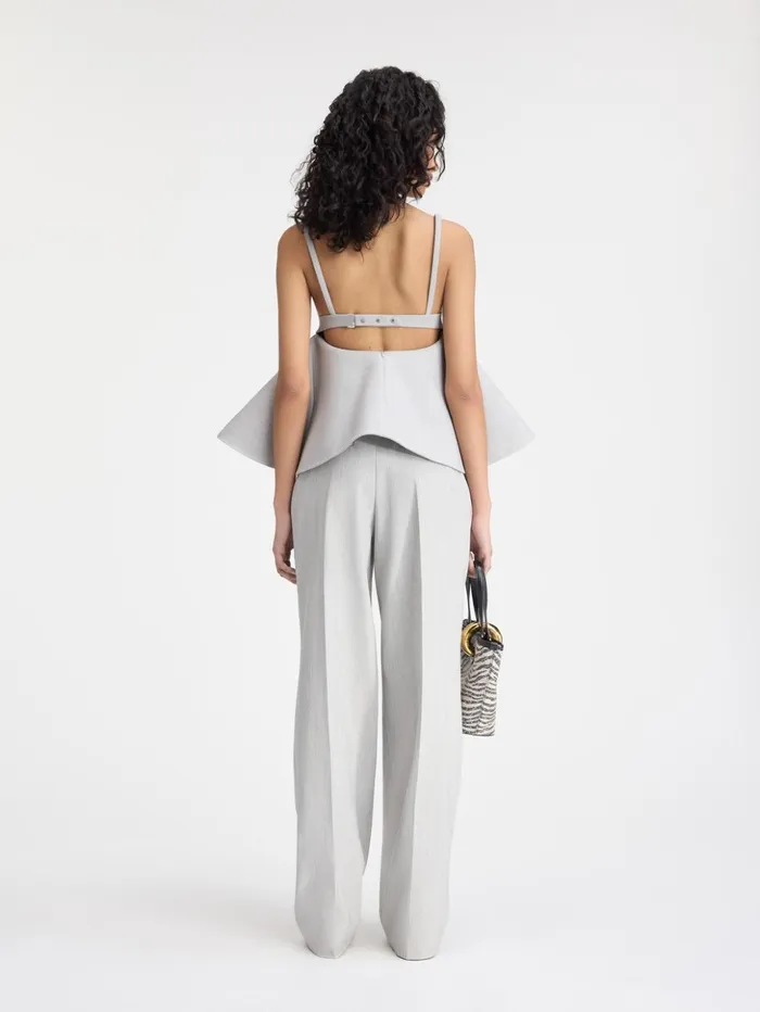 Women Tops and Shirts JACQUEMUS The Vela Top Light Grey Women Tops and Shirts JACQUEMUS The Vela Top Light Grey