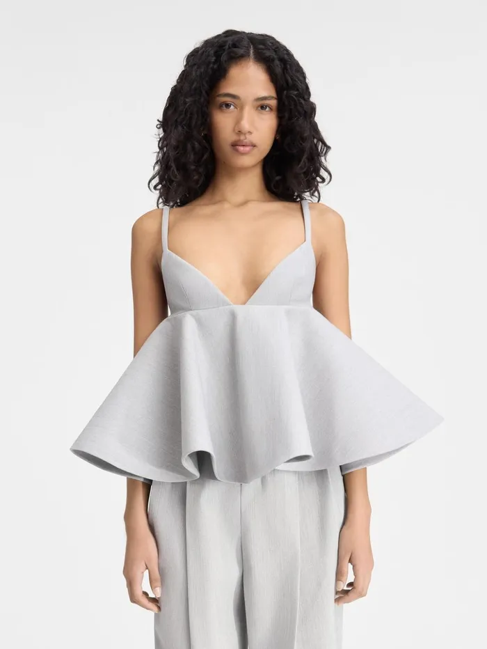 Women Tops and Shirts JACQUEMUS The Vela Top Light Grey Women Tops and Shirts JACQUEMUS The Vela Top Light Grey