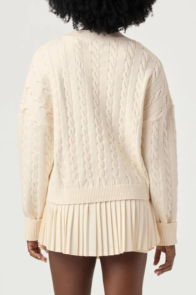 Women Tops and TShirts Fila Baseline Chunky VNeck Sweater 920 Gardenia Women Tops and TShirts Fila Baseline Chunky VNeck Sweater 920 Gardenia