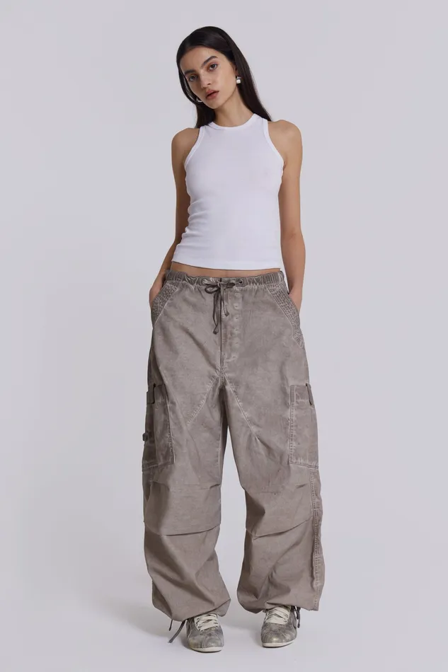 Women Tops Jaded London Shop Stone Oil Wash Parachute Pants