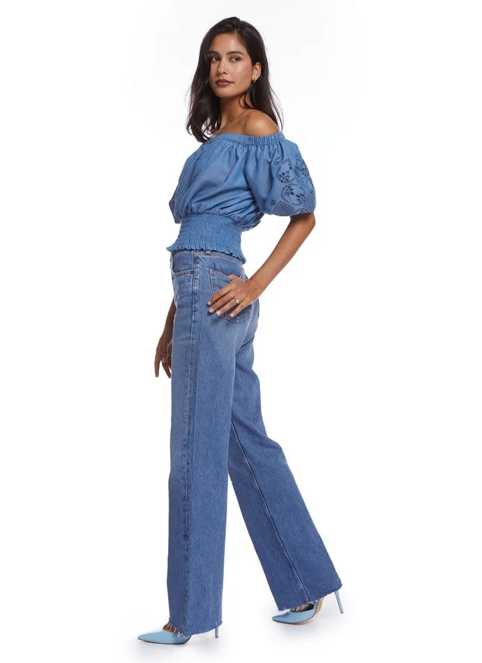 Women Tops Robert Graham ESME BLOUSE Indigo