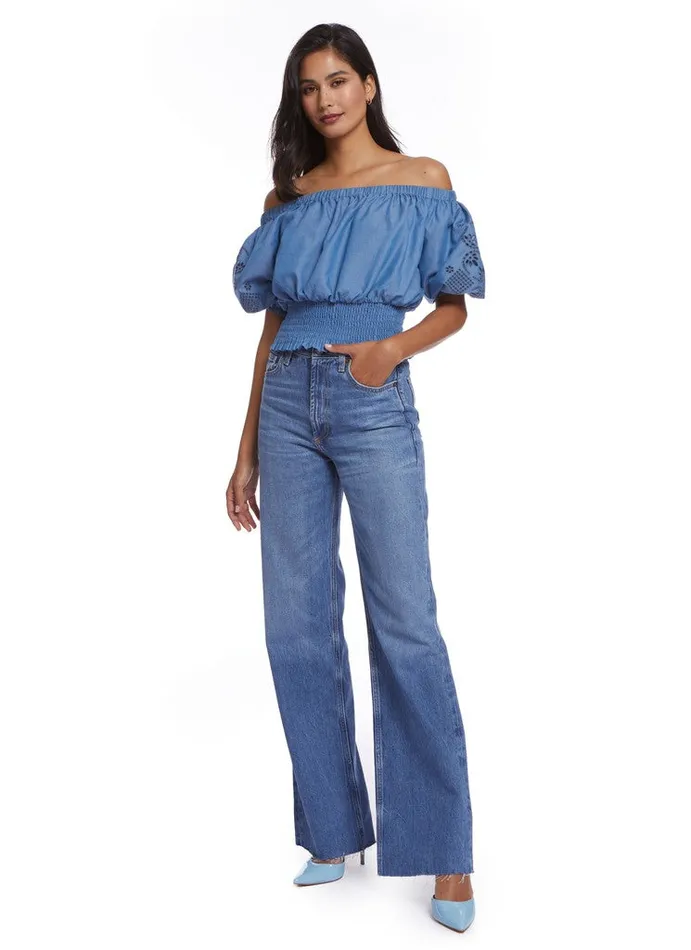 Women Tops Robert Graham ESME BLOUSE Indigo