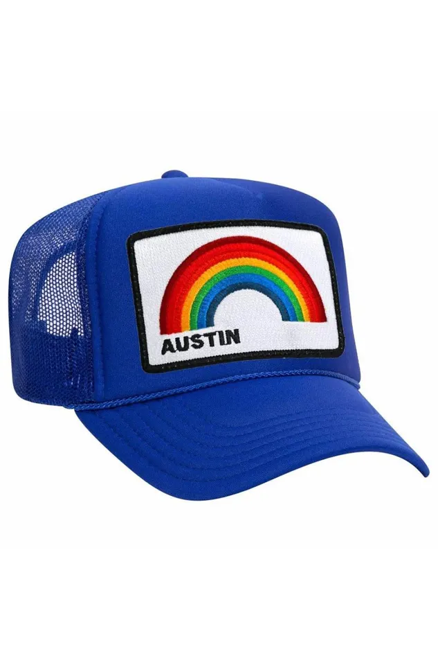 Women Trucker Hats Aviator Nation AUSTIN RAINBOW TRUCKER HAT Women Trucker Hats Aviator Nation AUSTIN RAINBOW TRUCKER HAT