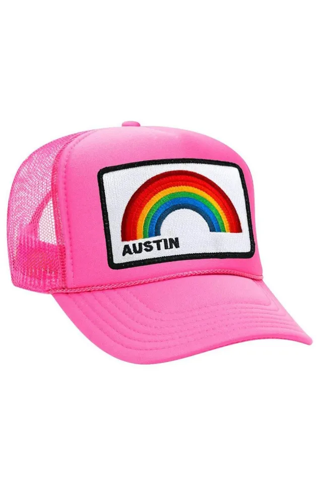 Women Trucker Hats Aviator Nation AUSTIN RAINBOW TRUCKER HAT Women Trucker Hats Aviator Nation AUSTIN RAINBOW TRUCKER HAT