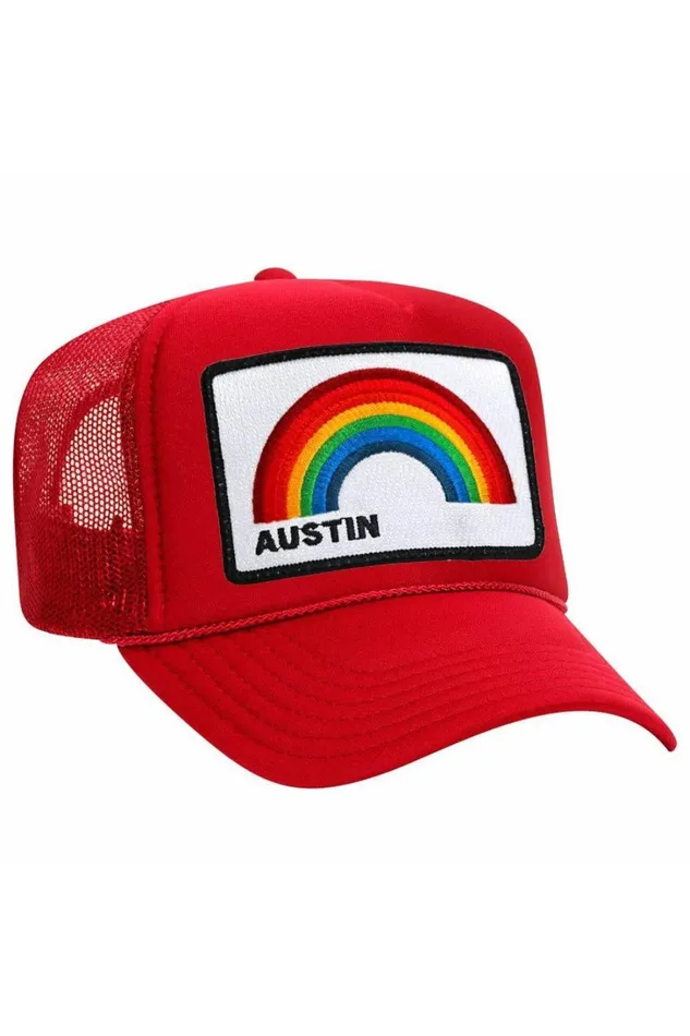 Women Trucker Hats Aviator Nation AUSTIN RAINBOW TRUCKER HAT Women Trucker Hats Aviator Nation AUSTIN RAINBOW TRUCKER HAT