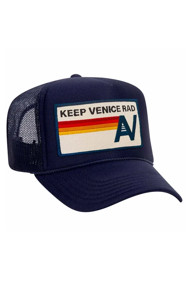 Women Trucker Hats Aviator Nation KEEP VENICE RAD 8211 VINTAGE LOW RISE TRUCKER