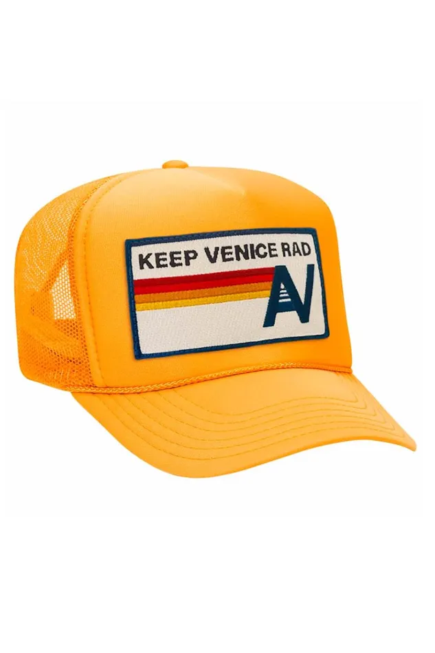Women Trucker Hats Aviator Nation KEEP VENICE RAD 8211 VINTAGE LOW RISE TRUCKER