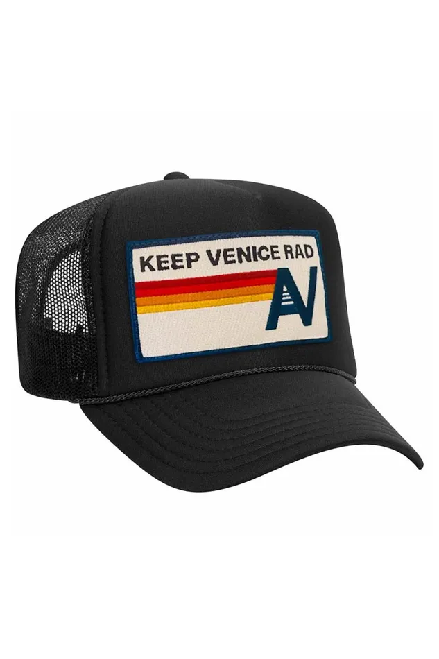 Women Trucker Hats Aviator Nation KEEP VENICE RAD 8211 VINTAGE LOW RISE TRUCKER