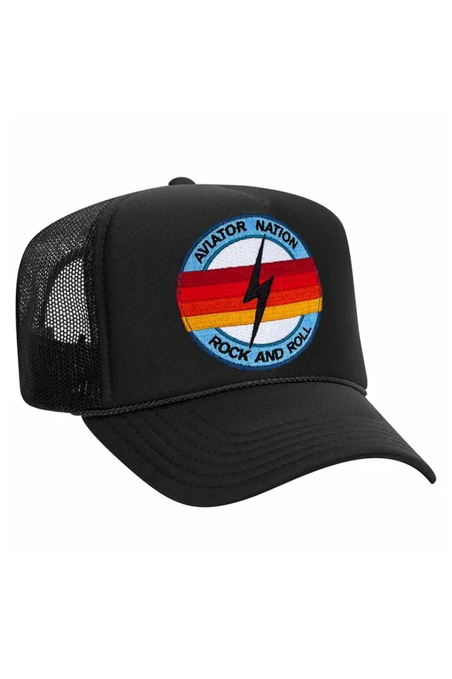 Women Trucker Hats Aviator Nation ROCK AND ROLL BOLT VINTAGE TRUCKER HAT Women Trucker Hats Aviator Nation ROCK AND ROLL BOLT VINTAGE TRUCKER HAT