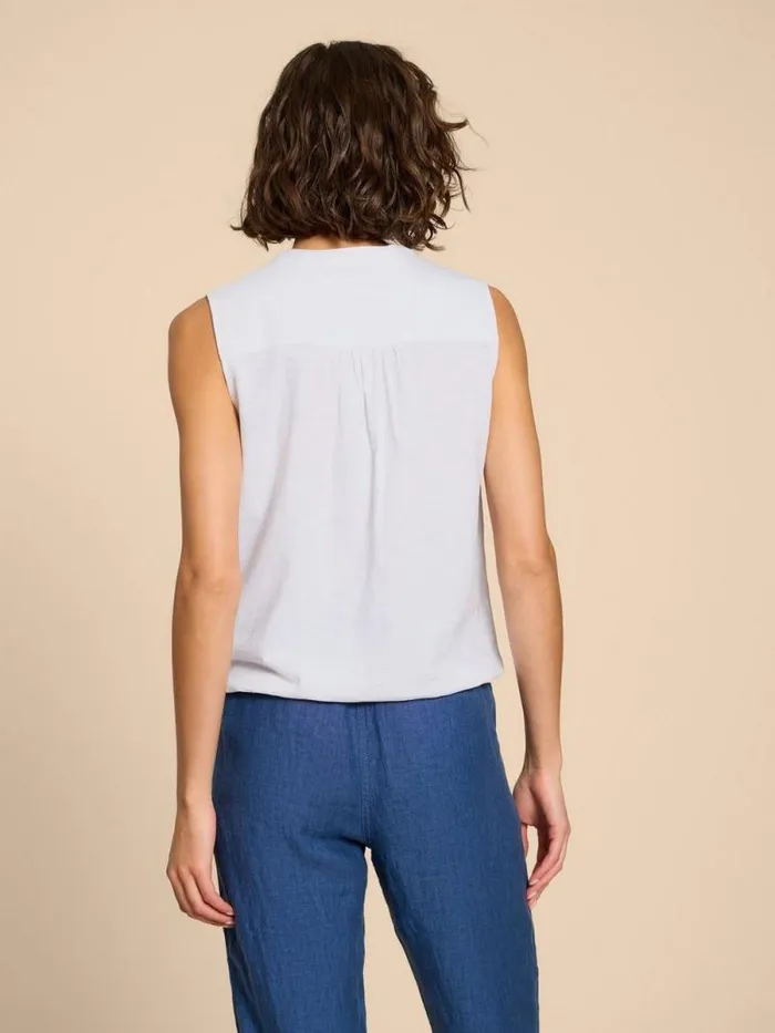 Women TULIP JERSEY SLEEVELESS SHIRT Pale Ivory White Stuff Shirts and Blouses Women TULIP JERSEY SLEEVELESS SHIRT Pale Ivory White Stuff Shirts and Blouses