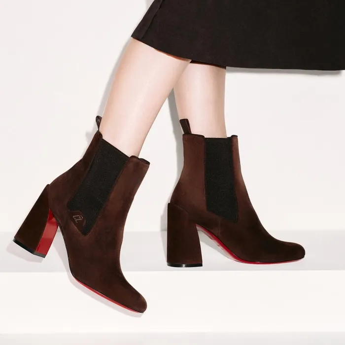 Women Turelastic 85 Mm Low Boots 8211 Veau Velours 8211 Cosme Christian Louboutin Boots Women Turelastic 85 Mm Low Boots 8211 Veau Velours 8211 Cosme Christian Louboutin Boots