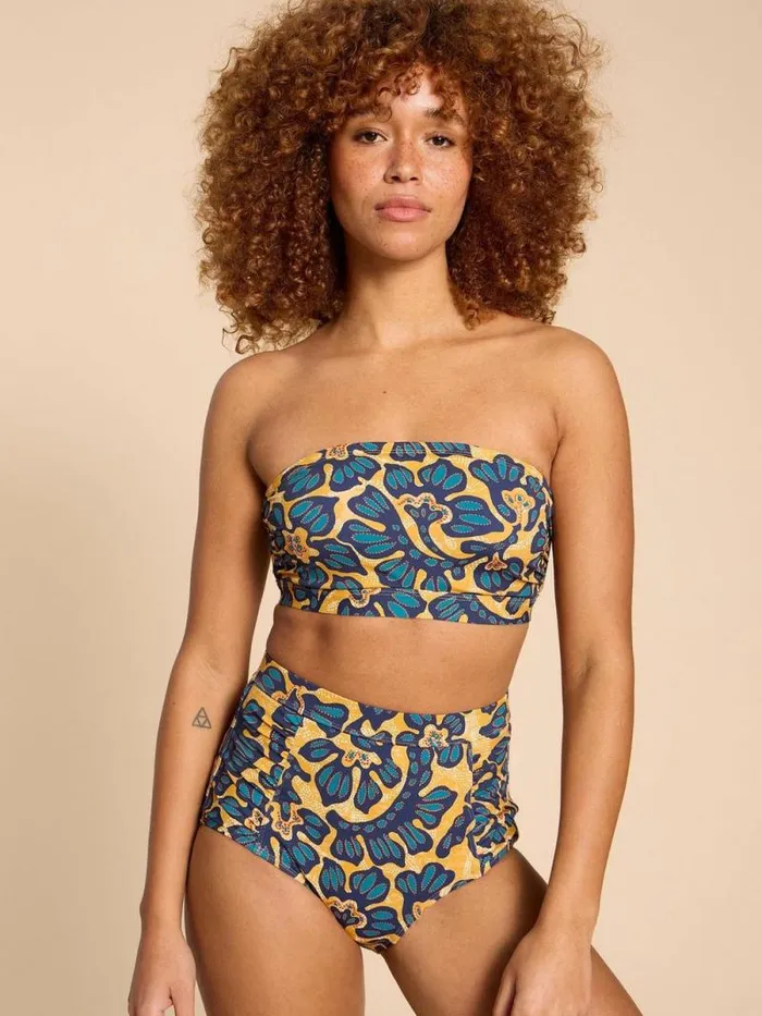 Women Verity Bandeau Bikini Top Yellow Multi White Stuff Swimwear Women Verity Bandeau Bikini Top Yellow Multi White Stuff Swimwear