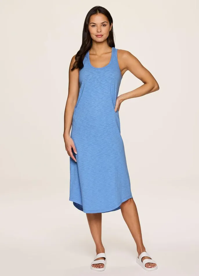 Women Weekender Midi Tank Dress Capri Blue RBX Active Dresses